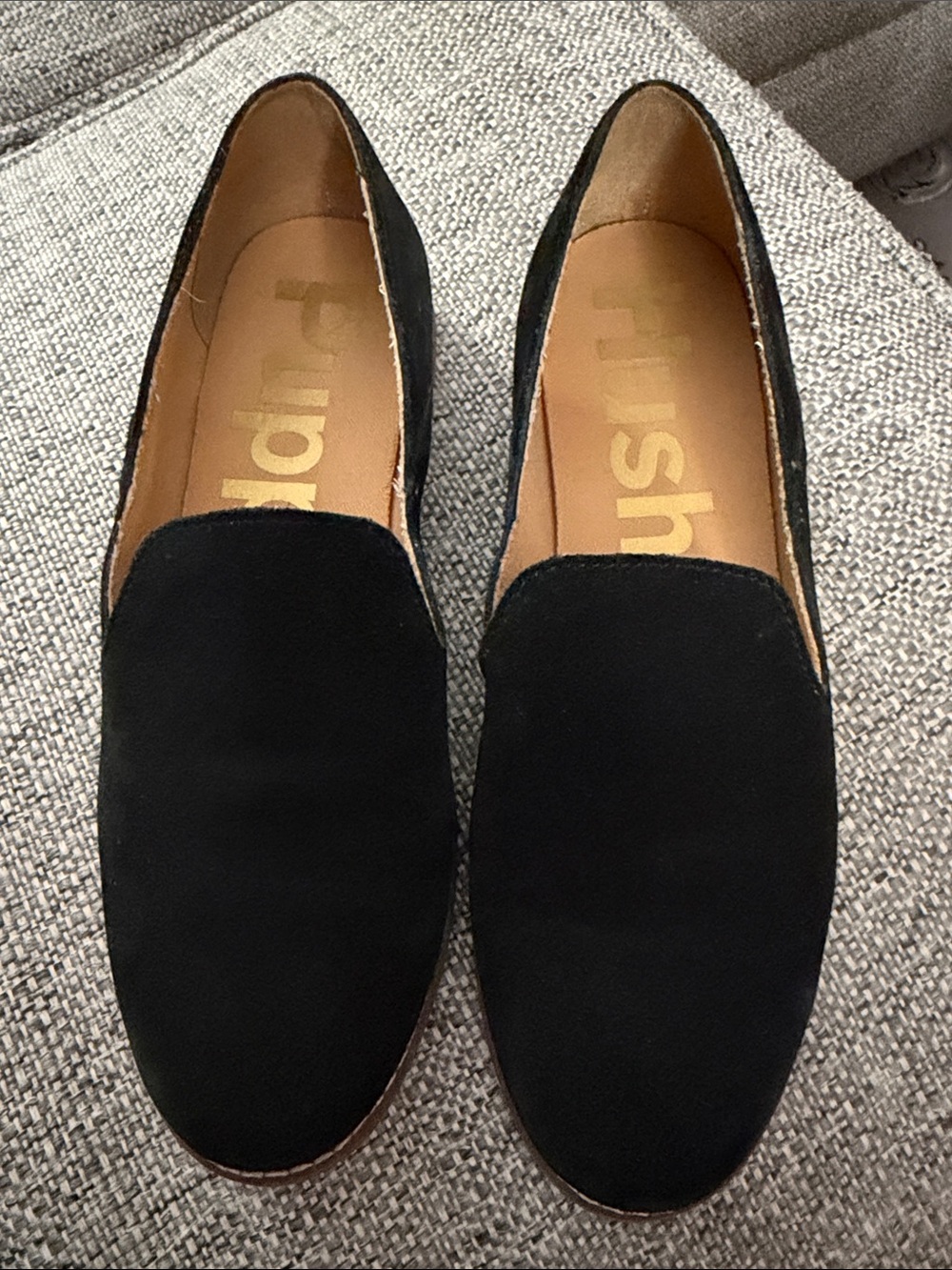 Hush Puppies Wren Black Suede Loafers
Slip-On Flats Size 8